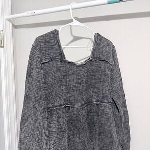 Entro Charcoal Textured Blouse